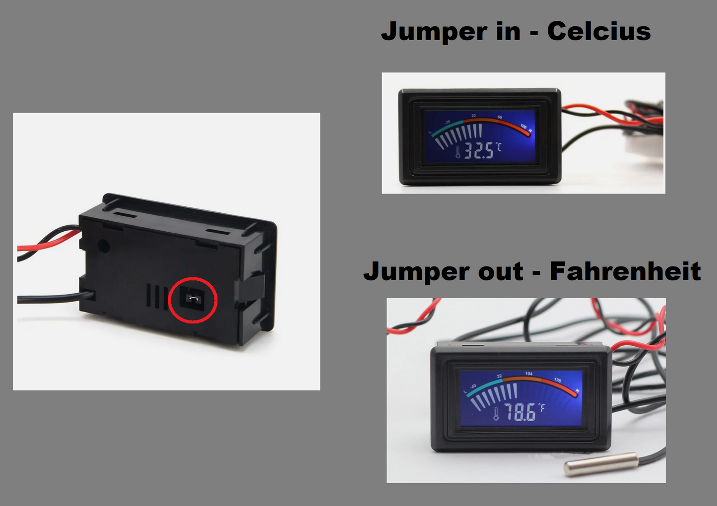 Fahrenheit/Celsius Digital Temperature Meter